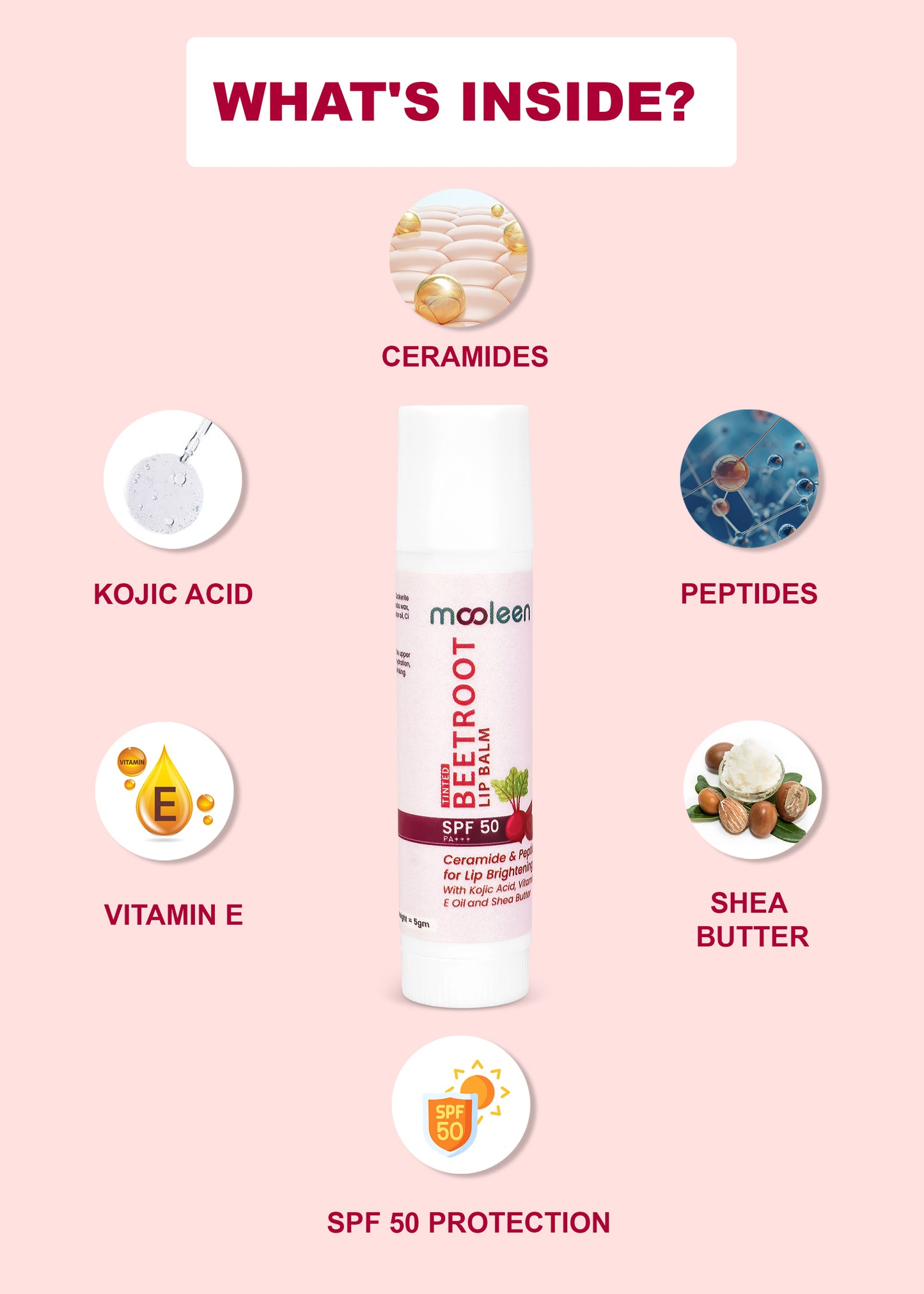 Ceramide and peptide Lipbalm, Kojic Acid Lipbalm